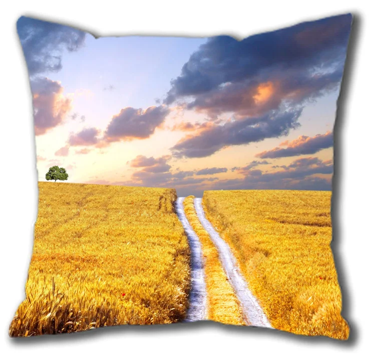 Pillowcases Wheat-Harvest Square-Pillowcases Cotton with Invisible Zipper | Дом и сад