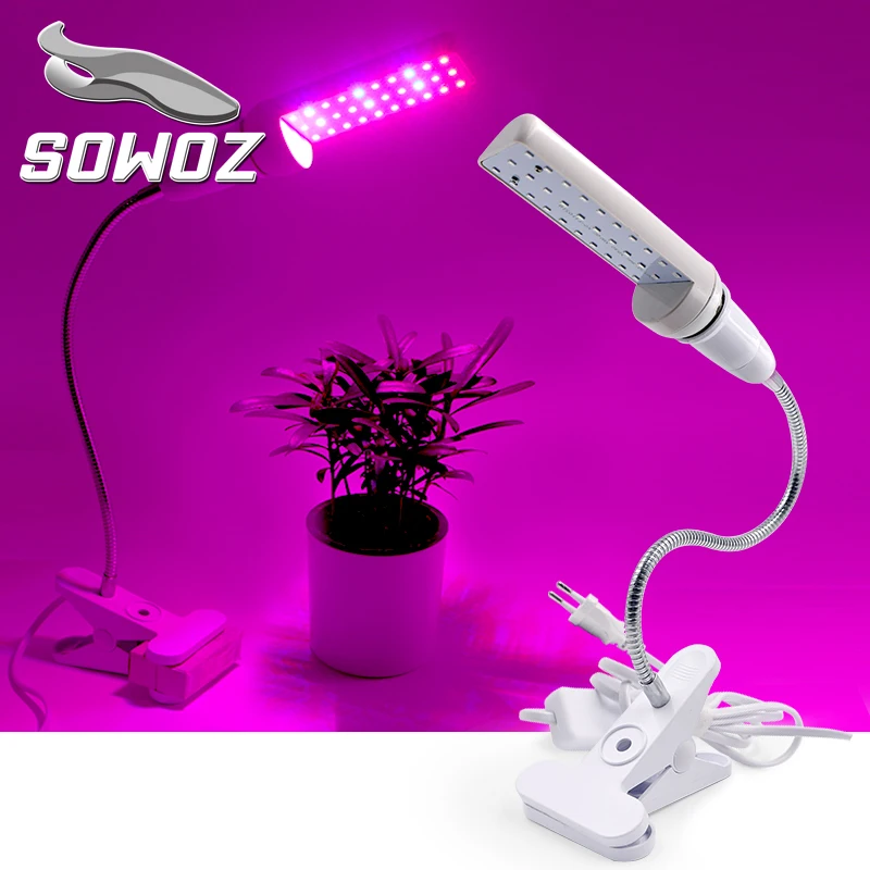 

SOWOZ LED Full Spectrum Plant Growth Lamp E27 AC220V Indoor Photosynthesis Lamp Fixed Sandwich Hose Support