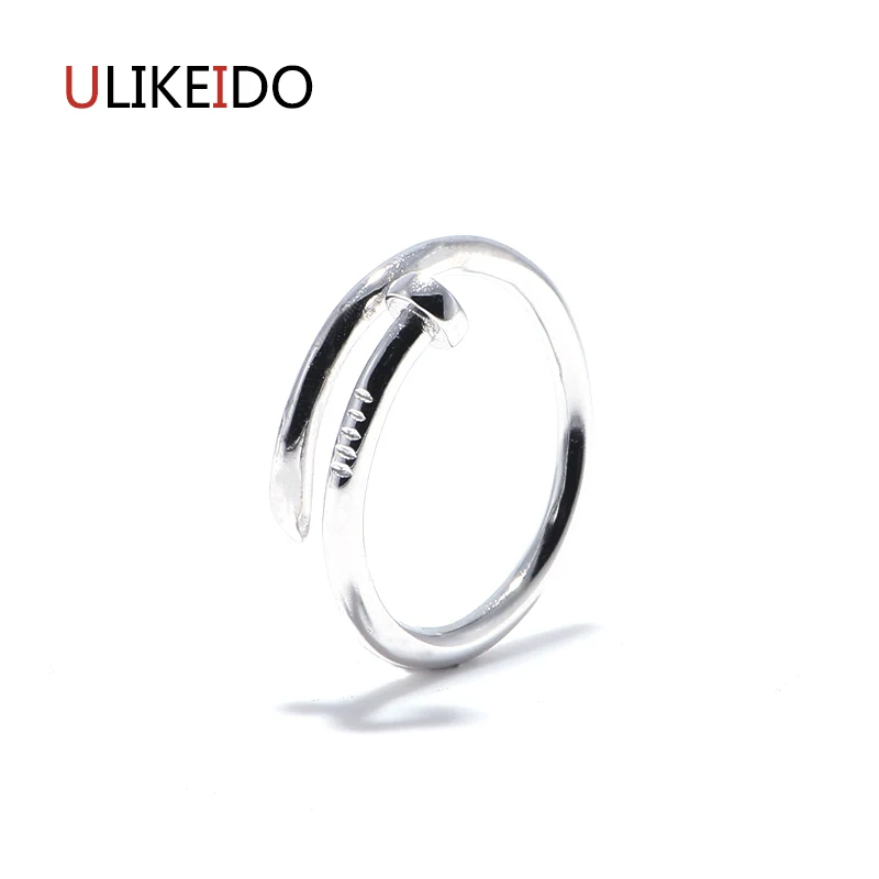 

100% Pure 925 Sterling Silver Rings Opening Jewelry Fashion Domineering Punk Nail Ring For Men Women Special Gift 263