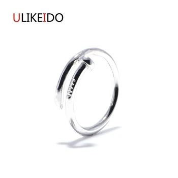 

100% Pure 925 Sterling Silver Rings Opening Jewelry Fashion Domineering Punk Nail Ring For Men Women Special Gift 263
