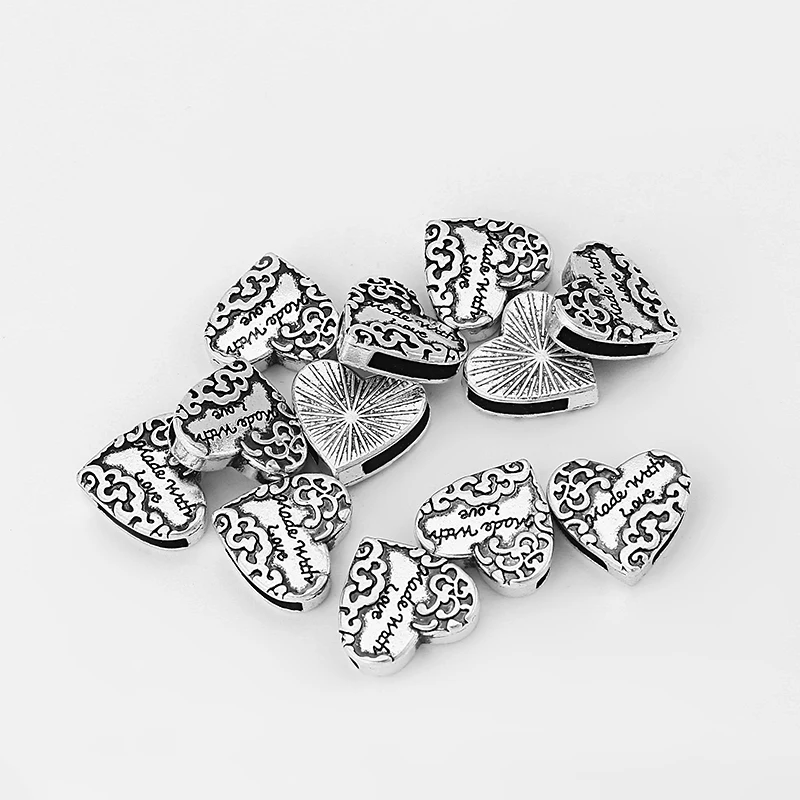 10 шт. резная подвеска в виде сердца 12 х2 мм|jewelry finding|heart made with lovecord for bracelets |