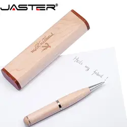 JASTER Горячая продажа креативная деревянная ручка USB + коробка (более 10 шт бесплатный логотип) USB 2,0 4 ГБ 8 ГБ 16 ГБ 32 ГБ 64 ГБ USB флэш-накопитель