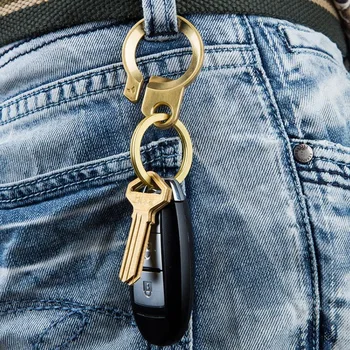 

Brass outdoor multi-function EDC tool, wire cutting keychain, pure copper bottle opener, self-defense pendant