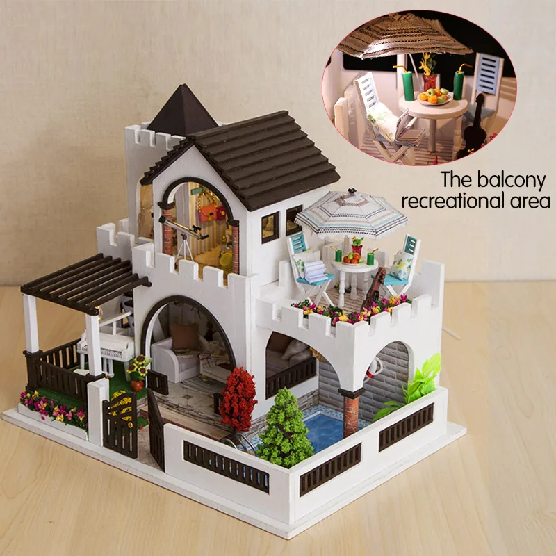 Мебель для девочек DIY Миниатюрный Кукольный дом 3D деревянные кукольные домики миниатюрный кукольный домик мебель набор игрушек для детей