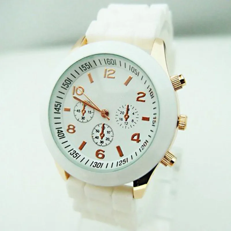 Relogio Feminino 2017 Hot Sales Geneva Brand Ladies Men Fashion Dress Quartz Wristwatch Rose Gold Case