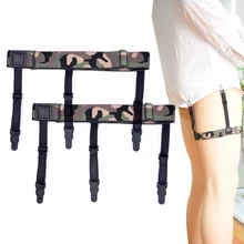 Новые мужские камуфляжные рубашки остается подвязки эластичный нейлон регулируемые подтяжки держатели складки-водоотталкивающий ремень стремя стиль подтяжки