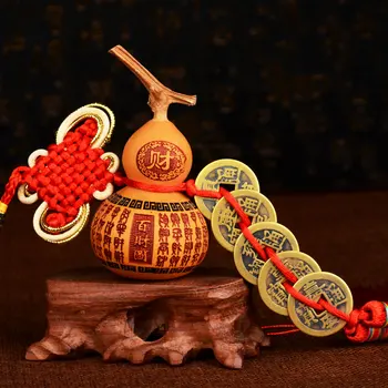 

Feng Shui Ge light lettering natural gourd Pendant Home Furnishing handicrafts the Feng Shui with tap coins