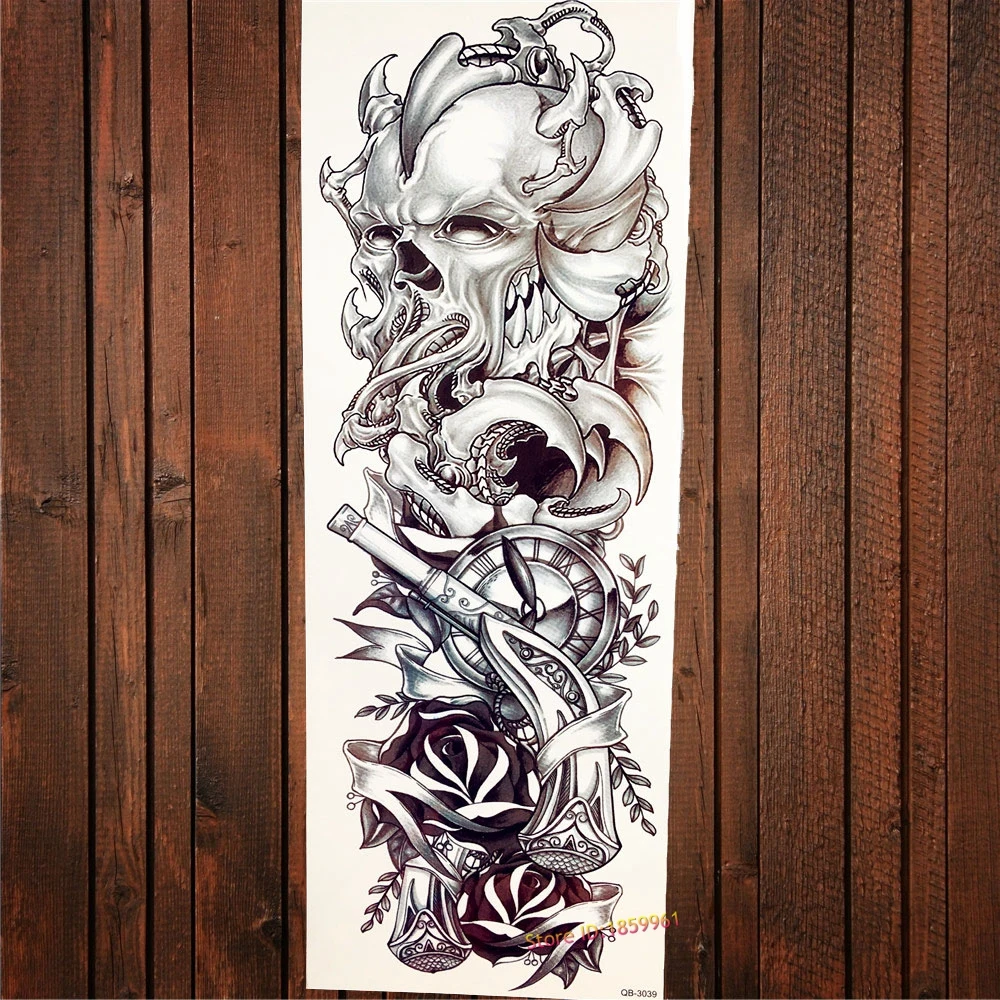 Татуировка наклейка на руку для мужчин и женщин|flower arm|rose tatooblack tattoo |