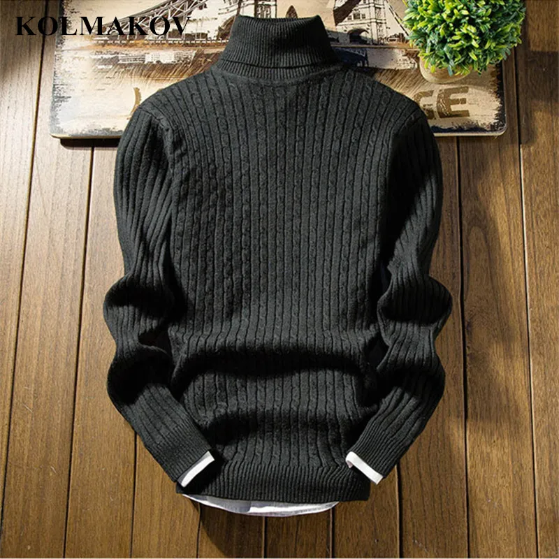

KOLMAKOV New 2019 Men's Clothing Sweater for Men Thin Wool Turtleneck Pullovers Slim Fit Male Spring Men Sweater Free Shipping
