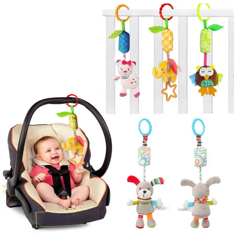 

Cartoon Infant Baby Toys Bell Mobile Baby Plush Toy baby bed holder Wind Chimes Rattles Bell Toy Baby Crib Bed Hanging Bells Toy