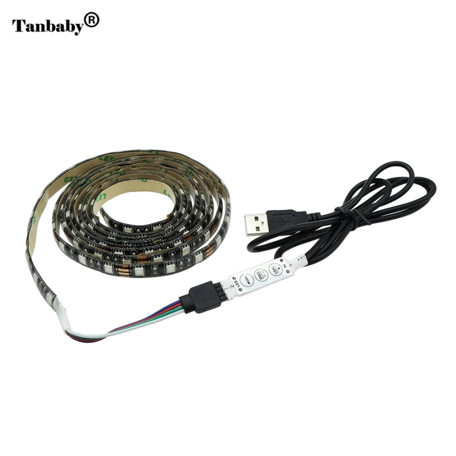 

Tanbaby DC5V USB LED strip 5050 RGB Flexible Light 50CM 1M 2M 3M 4M 5M TV Background RGB LED strip Adhesive IP65 waterproof