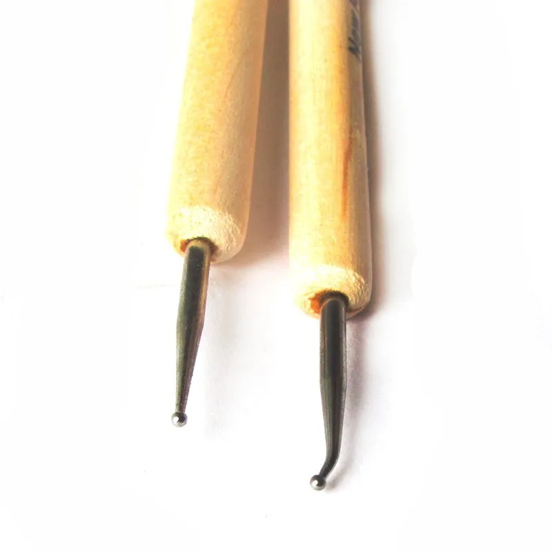 Деревянный лак для ногтей из нержавеющей стали 2-way Marbleizing Лак для ногтей Art ручка-Дотс для рисования Инструменты для натуральных ногтей/накладные ногти