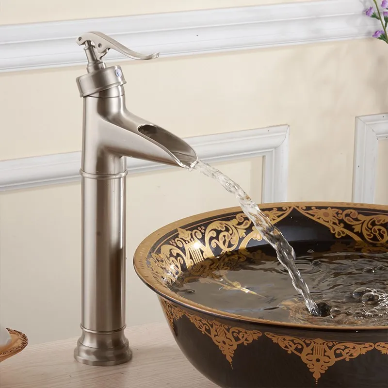 Basin-Faucets-Antique-Brass-Waterfall-Bathroom-vessel-Sink-Faucet-Single-Handle-Hole-Deck-Wash-Mixer-Water