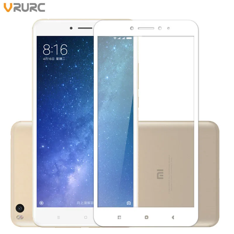 VRURC 3D Tempered Glass For Xiaomi Max 2 Screen Protector Full Cover Carbon Fiber Edge Protective Film Mi Guard | Мобильные телефоны
