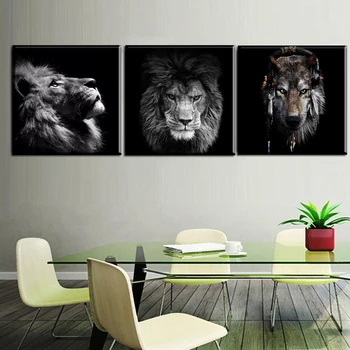 

LZAIQIZG Diy 5d Diamond Painting Tiger Lion Wolf Diamond Mosaic Full Square/Round Diamond Embroidery Picture Of Rhinestone Craft