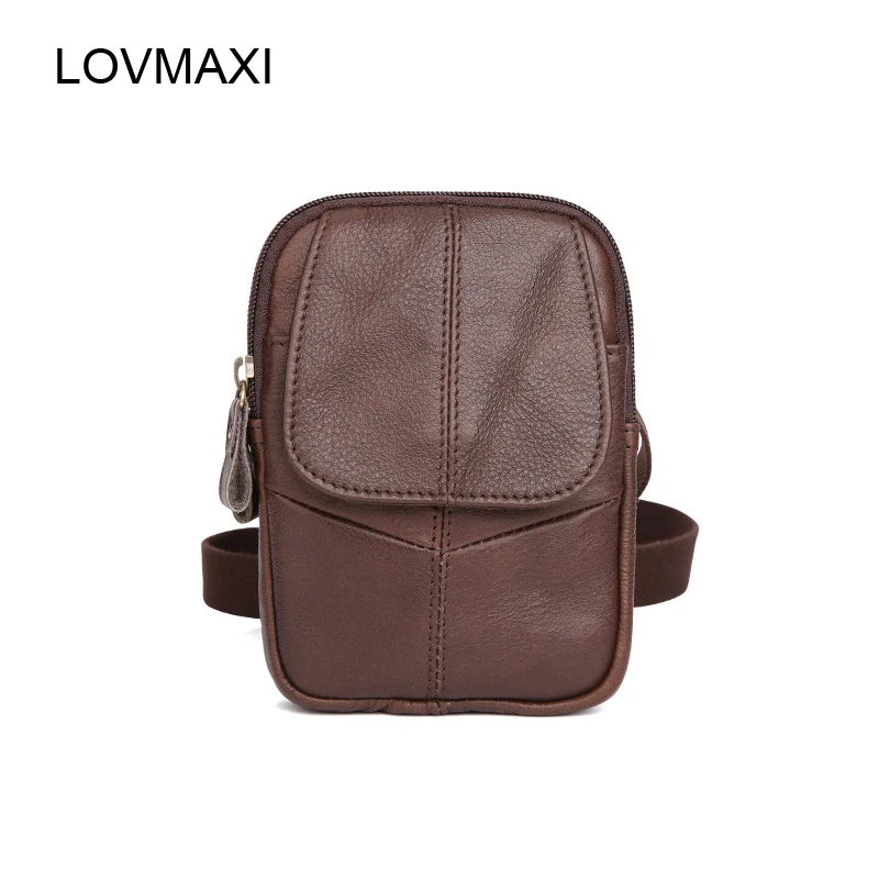 

LOVMAXI New Arrival waist packs Genuine Leather Men's Waist Pack for travel Messenger Bags Mini Bags For Men Belt Packs