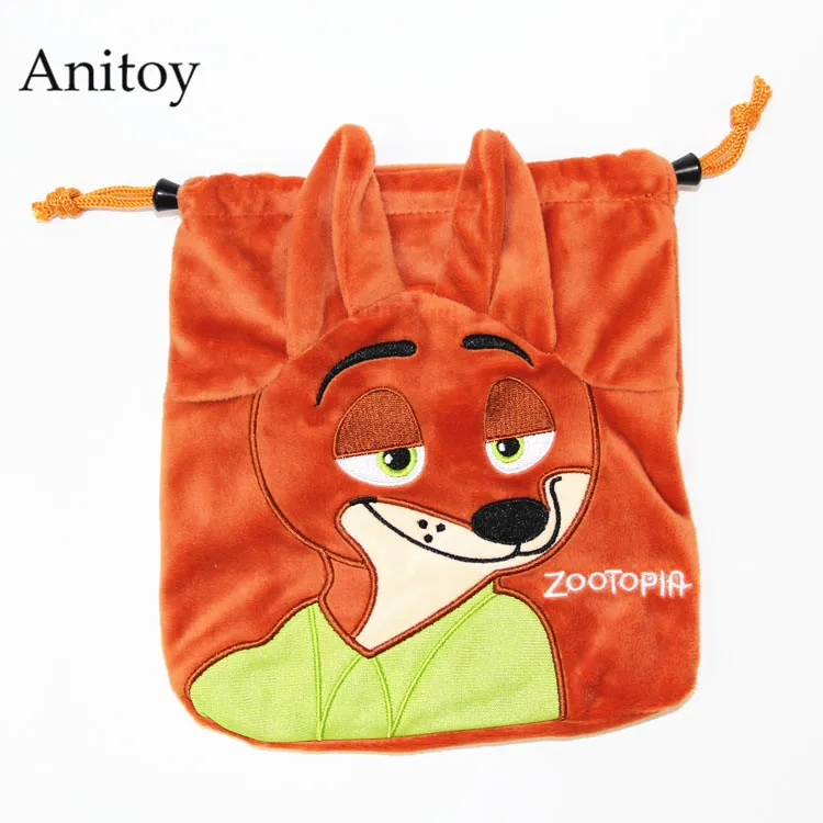 

Cartoon Zootopia Fox Nick Rabbit Judy Plush Drawstring Bag Coin Pocket Soft Stuffed Animal Dolls for Children Kids' Toy AP0233