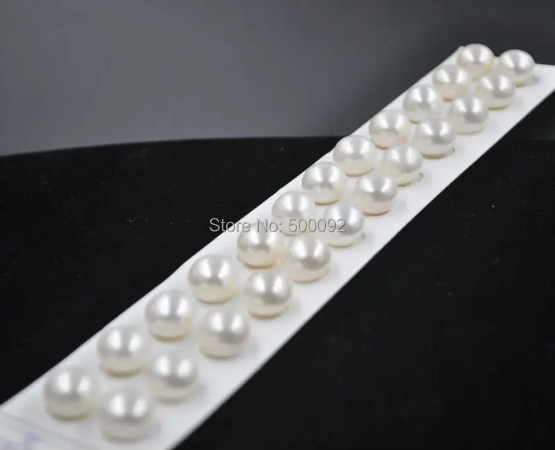 

wholesale 24 PCS (12PAIRS) 10.5-11mm half drilled button loose pearl