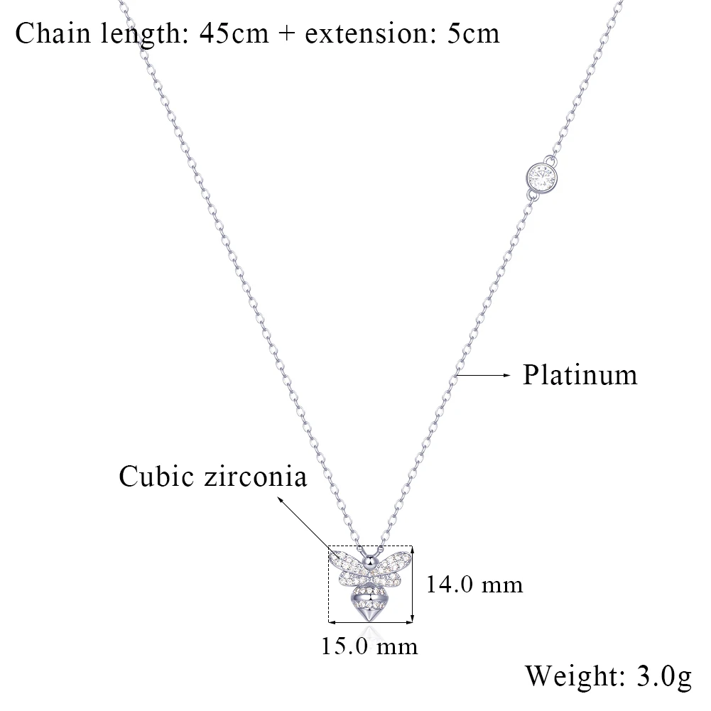 ERLUER, ожерелье s для женщин, девушек, пчела, шарм, подвески, кристалл, модное ювелирное изделие, Женская циркониевая цепочка, ожерелье, подарок на день Святого Валентина, ювелирные изделия