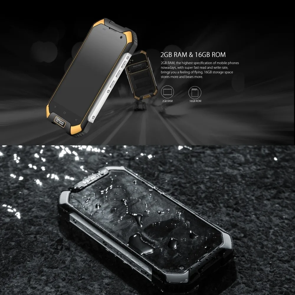 Разблокирована Blackview BV6000S Android 6.0 Смартфон 4.7 дюймов IPS Экран 2 ГБ RAM 16 MTK6735 Quad Core 1.3