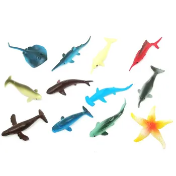 

5Pcs/Set Fish Miniature Wholesale Plastic Sea Marine Animal Figures Ocean Creatures Sea Life Shark Whale Crab Kids Toy