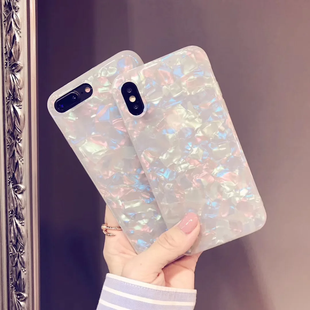 

Fashion Conch Plain Shell Pattern Phone Cases For iphone 6 6S 7 8 Plus X Conch Pattern Soft Case Phone Back Cover Bags Coque