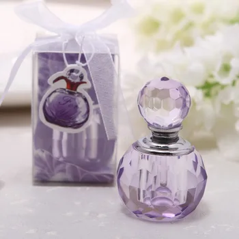 

50Pcs Free Shipping Crystal Wedding Favour Pink Purple Perfume Bottle Gift For Wedding Souvenir For Guest Bomboniere Nascita