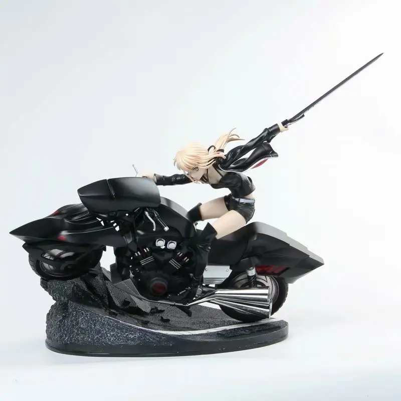 

GZTZMY Anime Fate Grand Order Saber Arutoria Pendoragon motorbike Saber PVC Action Figure Collectible Model Toys For kids Gifts