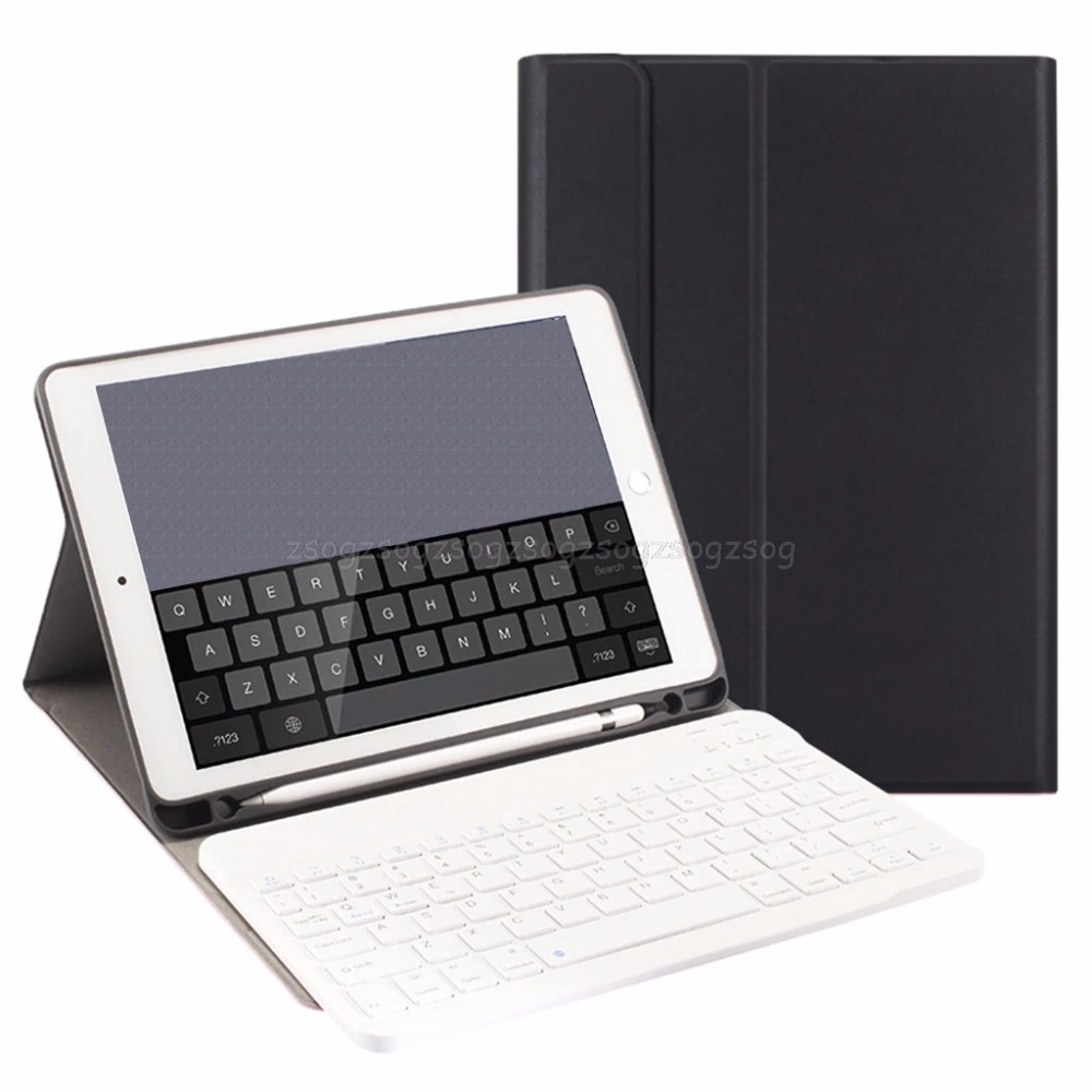 

Detachable Bluetooth Keyboard Folio Stand Cover Pencil Holder For Pad 9.7 2018 JUN23 dropshipping