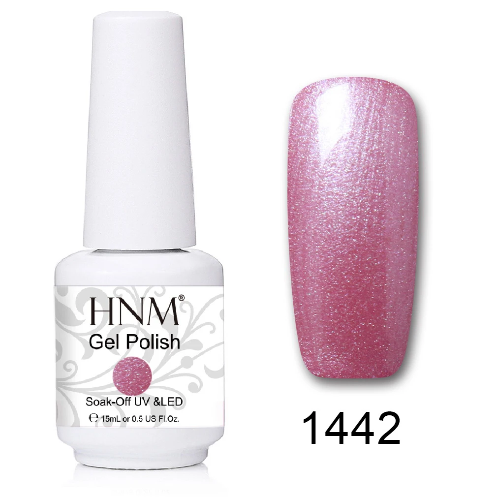 HNM 241 Colors 15ml Pure Glitter UV Gel Nail Polish Soak Off Primer LED Lamp GelLak Hybrid Varnish For Nails Art Enamel Lacquer - Цвет: 1442