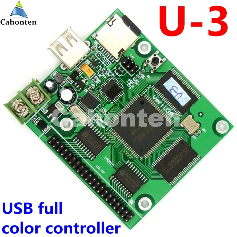 

U-3 USB /SD asynchronous full color video led control card 384*128,768*64pixels U disk rgb module led screen drive system
