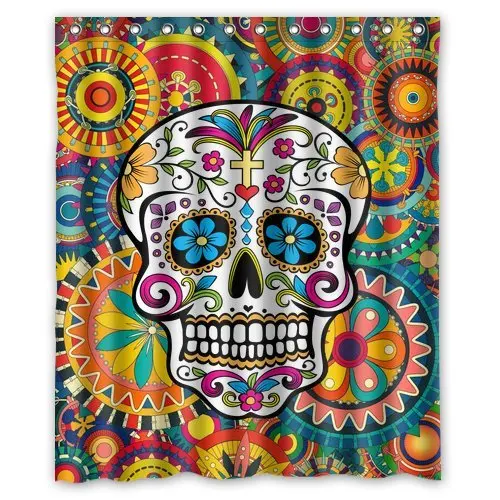 Charmhome 2017 Custom Por Flowers Sugar Skull Shower Curtain Charmhome 2017 Custom Por Flowers Sugar Skull Shower Curtain Curtains Bathroom Decor On In From Home Garden