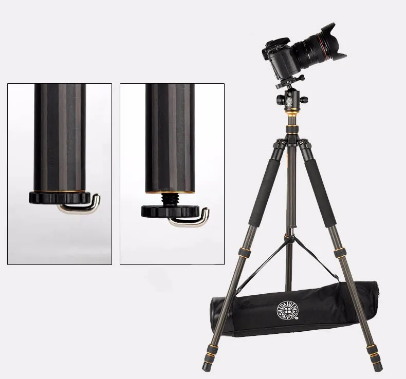 QZSD Q999C Профессиональный штатив из углеродного волокна для DSLR камеры монопод+ шаровая Головка/Портативная подставка для камеры/лучше, чем Q999