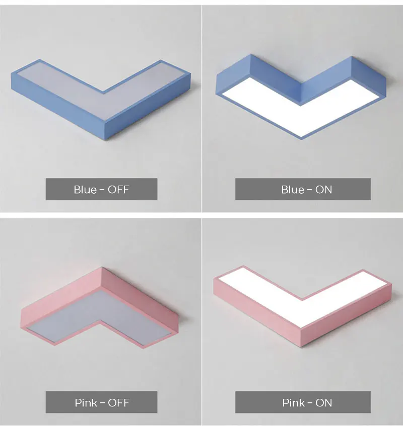 Modern Simple Macaron Color Arrow Design Ceiling Lights Geometry LED Ceiling Lamp For Bedroom Study Corridor Office Meeting Room (9)