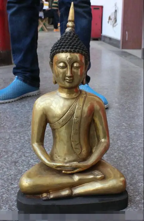 

S02050 17 Folk Chinese Bronze Gilt Buddhism Thailand Shakyamuni Sakyamuni Buddha Statue (B0328)