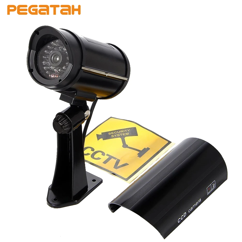 Fake Camera with AA Battery for Outdoor/ Indoor Surveillance Security Dummy Camera Bullet CCTV Home Security Camera Fake Camera with AA Battery for Outdoor/ Indoor Surveillance Security Dummy Camera Bullet CCTV Home Security Camera