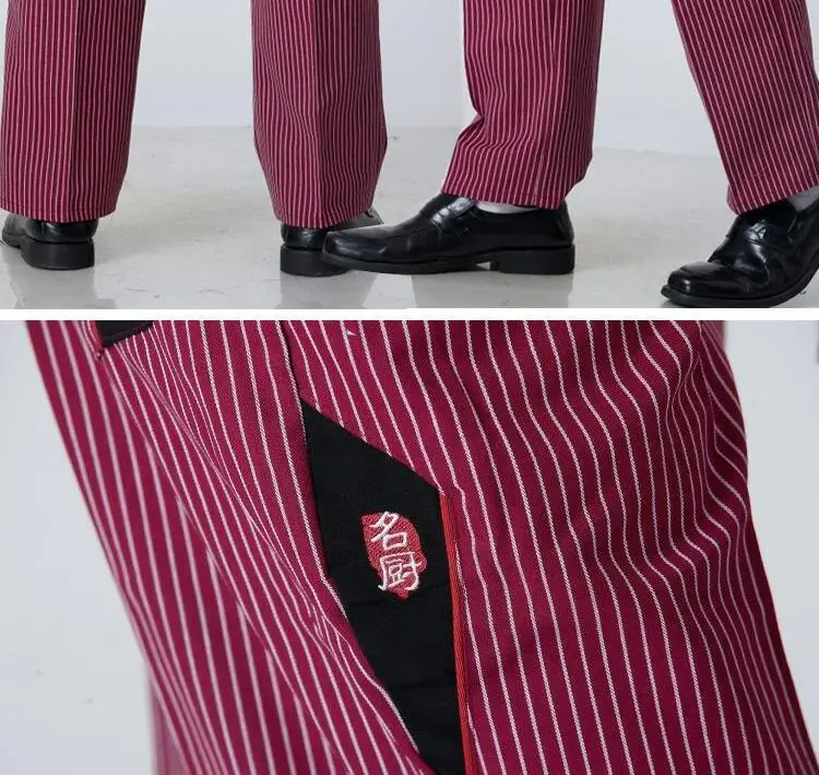 unisex chef trousers Autumn and winter food service autumn Cook pants work pants checked striped chef