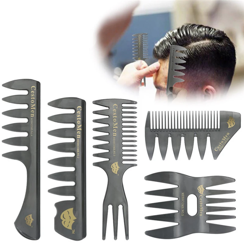 

New 5PCS Set Hair Comb For Men Hair Styler Insert Hair Pick Comb Show Wide Tooth High Quality Professional Comb Maquiagem