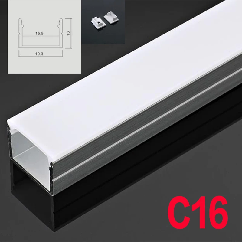 

C16 5 Sets 50cm U Shape LED Aluminum Channel System With Diffuse Cover End Caps Aluminum Profile for Flexible LED Strip Light