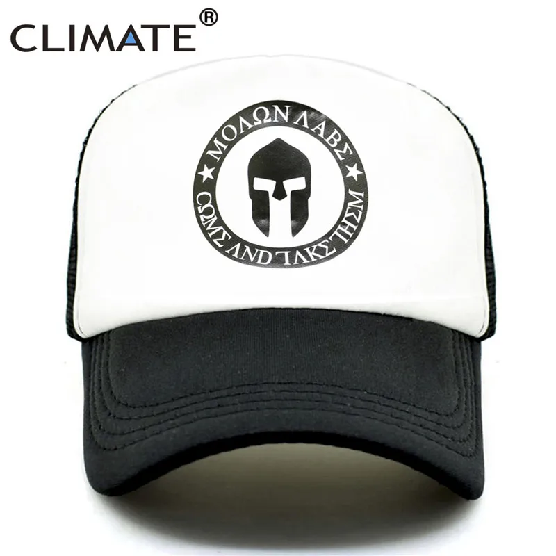 

CLIMATE Spartacus Cap Trucker Baseball Caps Sparta Molon Labe Caps Spartacus Summer Cap Hip Hop Mesh Cool Hat for Men Women