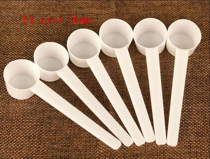 100Pcs White Plastic 5 Gram 5g Scoops/Spoons For Food/Milk/Washing  Powder/Medicine Measuring