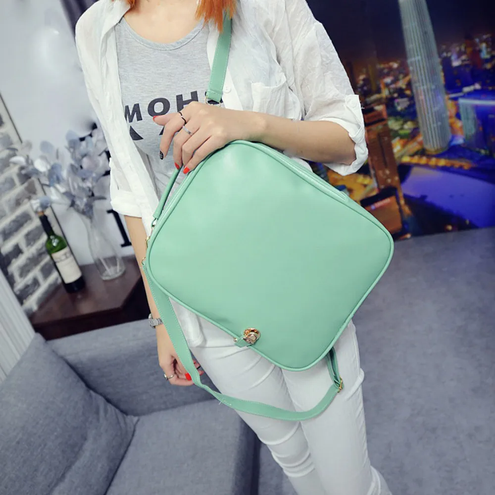Woman font b Backpack b font Girl Leather Top font b Backpacks b font Bags 5