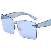 Oversize Square Caramelo Color Claro Gradiente Gafas de Sol de Las Mujeres Los Hombres de Una Sola Pieza Superior Plana Gafas de Sol Gafas De Sol Mujer