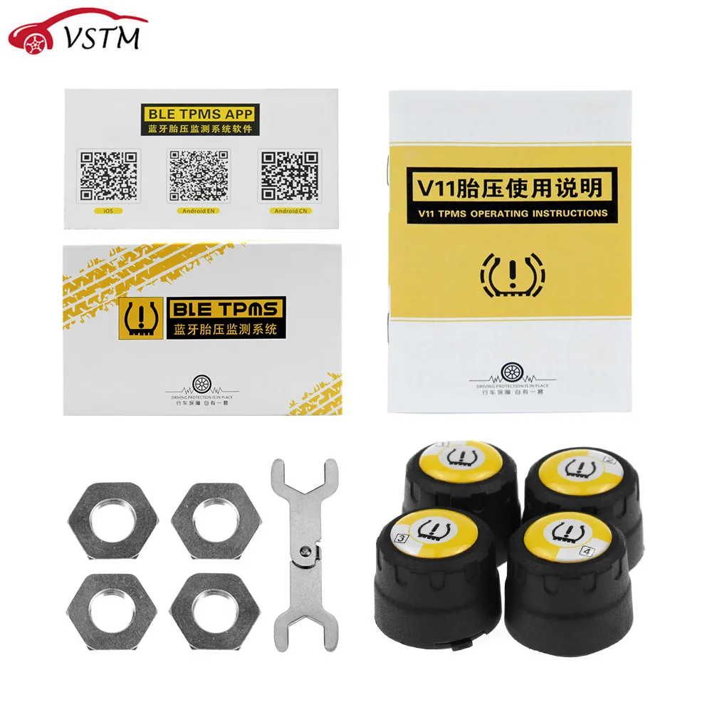 

TPMS II Outer Sensors Supports Both Android and iOS TPMS Bluetooth 4.0 Tire Pressure Alarm Outer Sensors Install Wheels