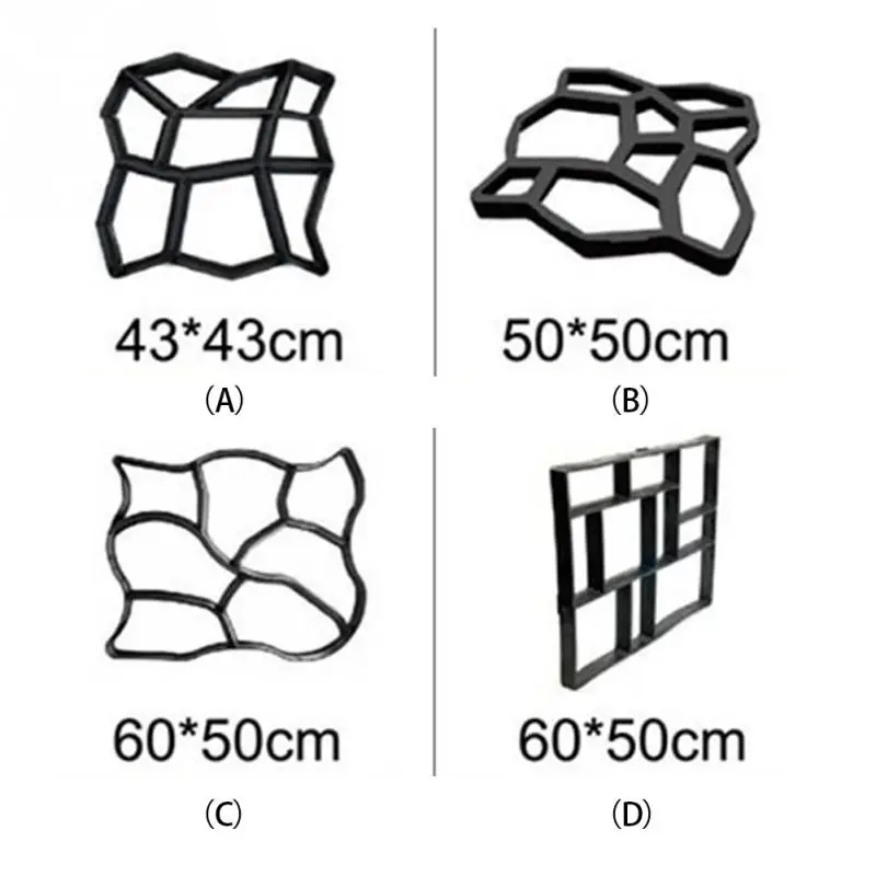 Для сада тротуара Плесень DIY Пластиковые траектории производитель плесень вручную тротуарной формы для цементных кирпичей камень дорога бетонные формы инструмент 6 стилей