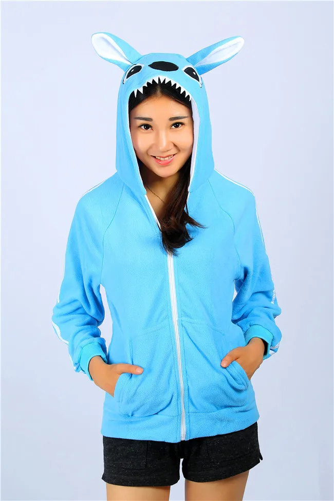 

Blue Stitch Hooded Hoody Sweatshirt Tracksuit Adult Hoodie Costume Cosplay moleton feminino ropa deportiva mujer