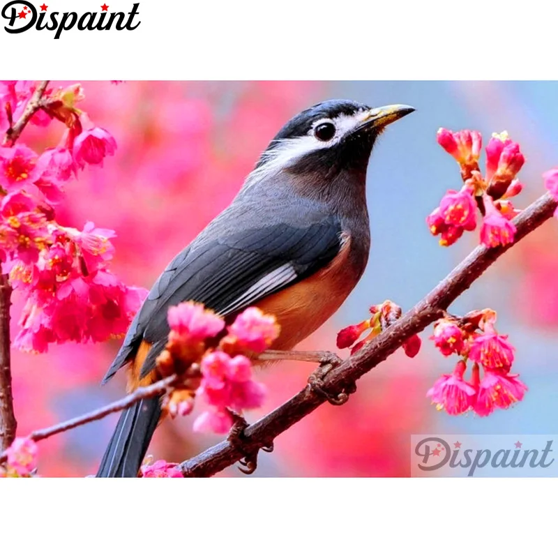 

Dispaint Full Square/Round Drill 5D DIY Diamond Painting "Birds and flowers" 3D Embroidery Cross Stitch Home Decor Gift A12507