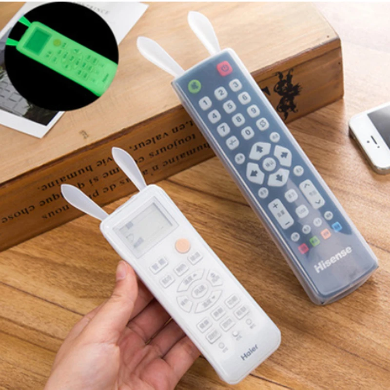 

Cartoon Rabbit Remote Control Cover Silicone Transparent TV Remote Control Case Air Conditioning Dust Protect Storage Bag A
