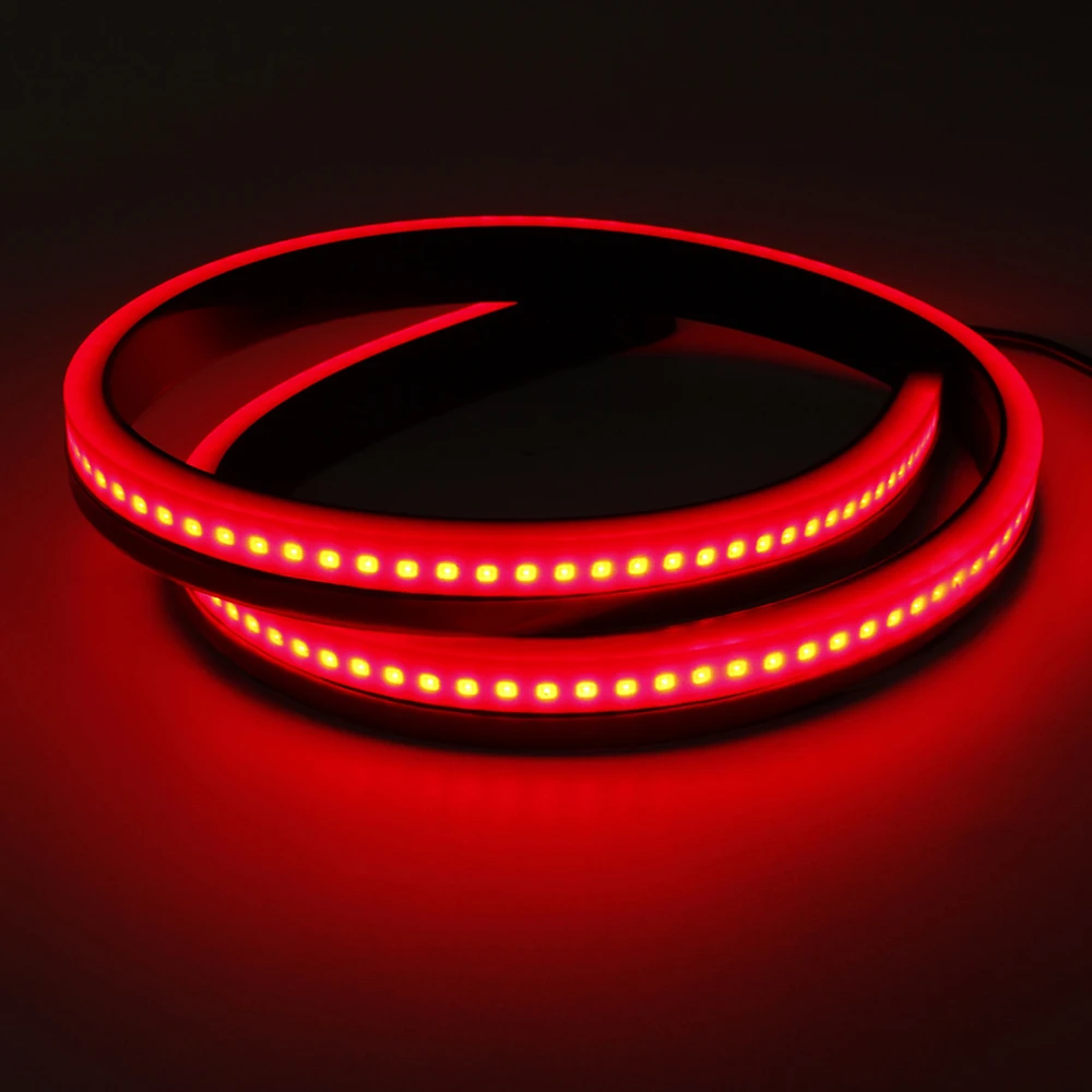 

12V 90cm Red Unverisal Car Third Brake Light Flexible LED High Additional Stop Light With Turn Signal Running Functions For A3