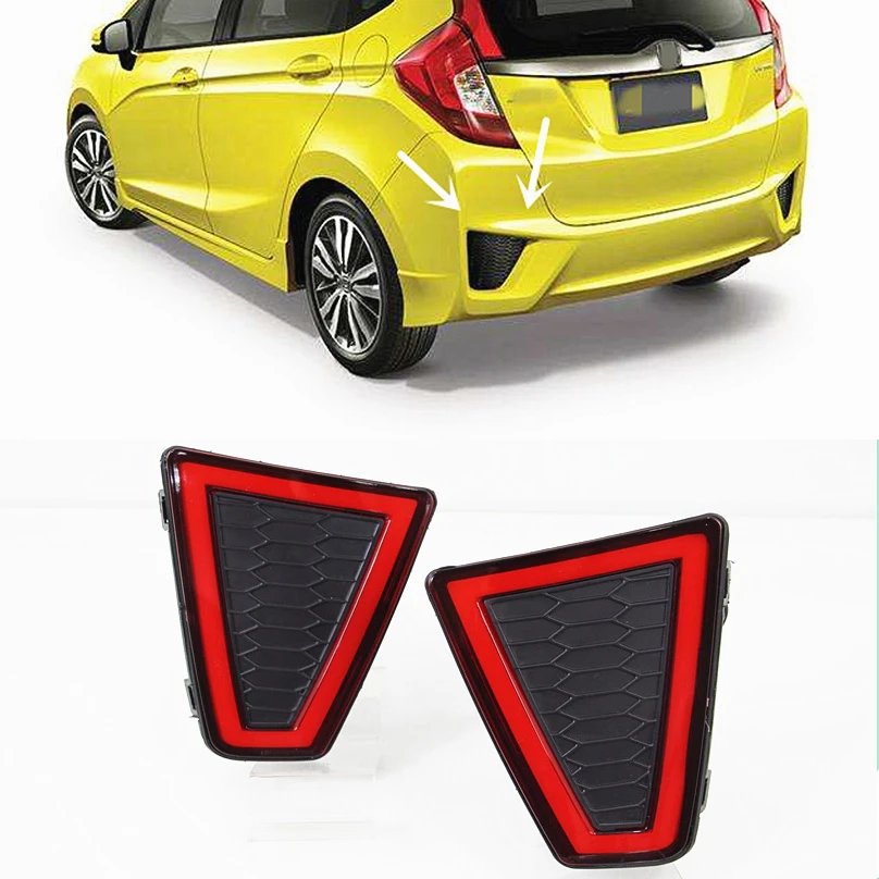 Автомобильный мигающий для Honda Fit Jazz- светодиодный светильник заднего бампера s тормозной задний светильник отражатель ходовой дневной ходовой отражатель